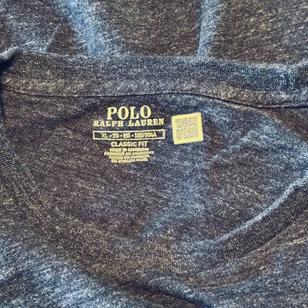 Polo Ralph Lauren T-Shirt Mens XL Grey Cotton Blend Classic Fit Long Sleeve Pony